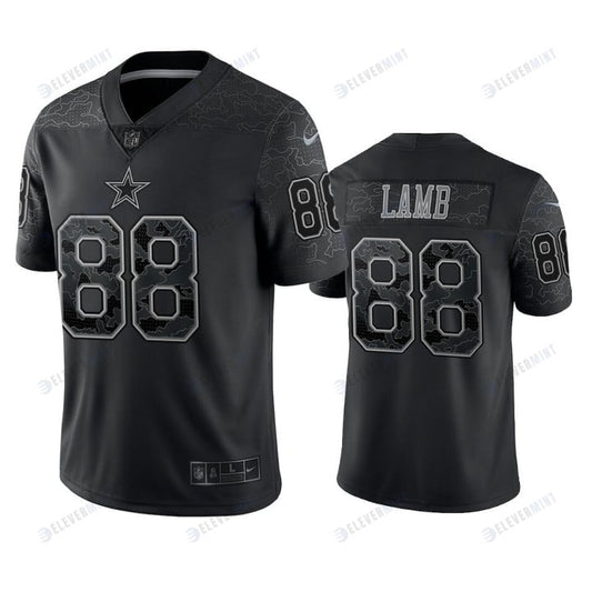 CeeDee Lamb 88 Dallas Cowboys Black Reflective Limited Jersey - Men